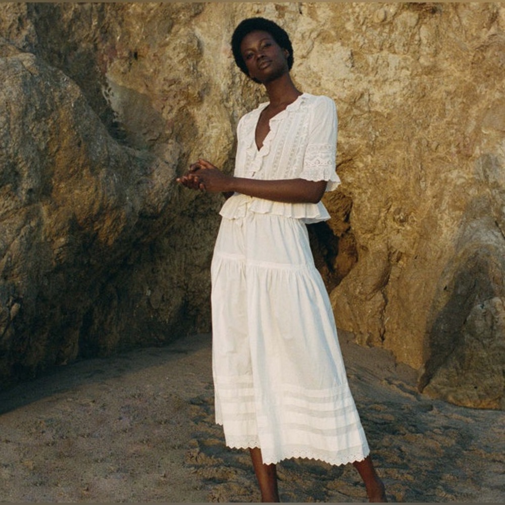 DÔEN Sebastiane Skirt in Powder White S